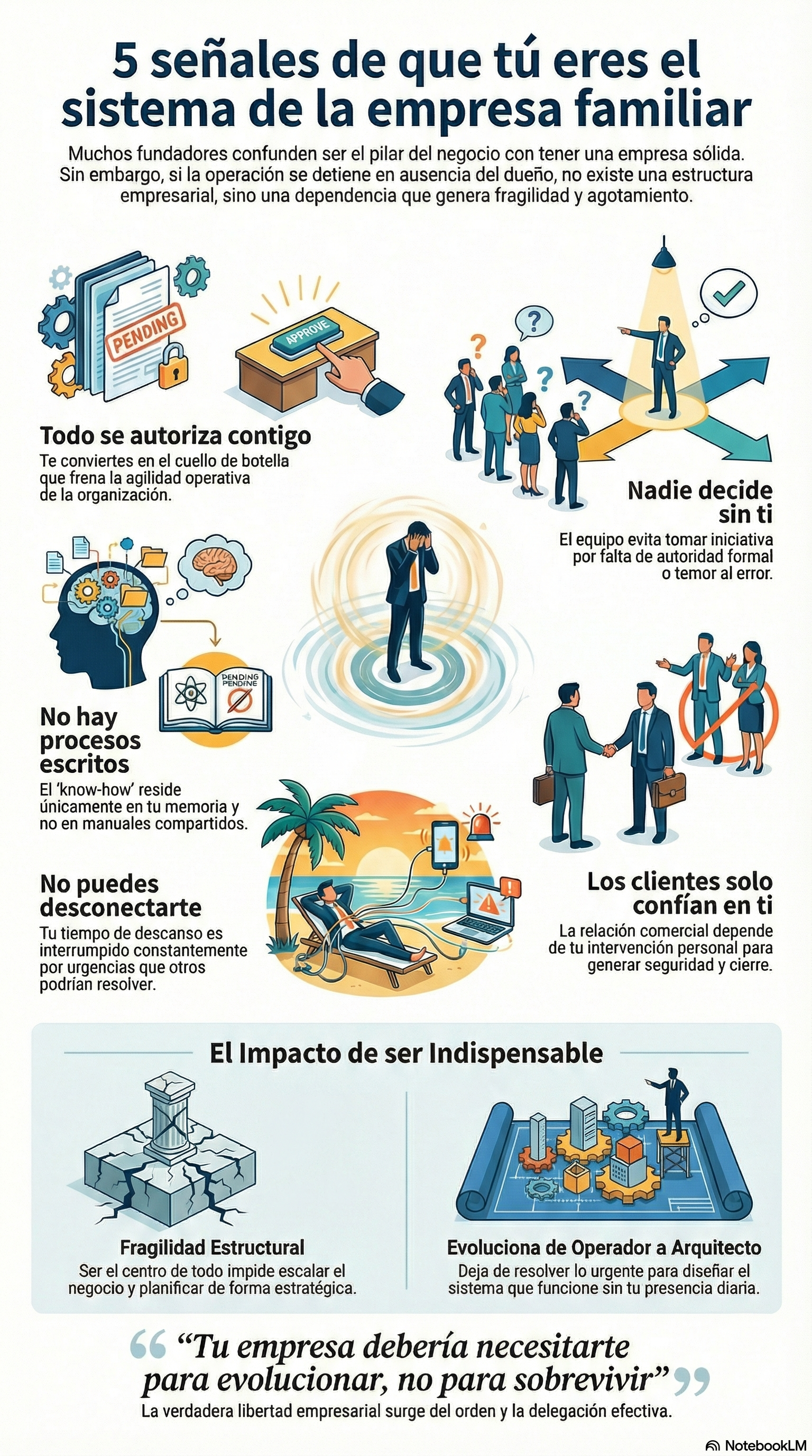 5 señales de que tú eres el sistema de la empresa
